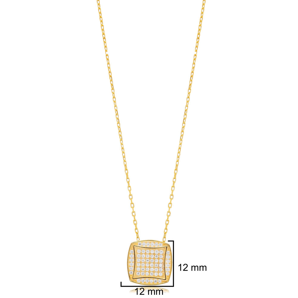 Square Turkish Charm Necklace 925 Sterling Silver Jewelry