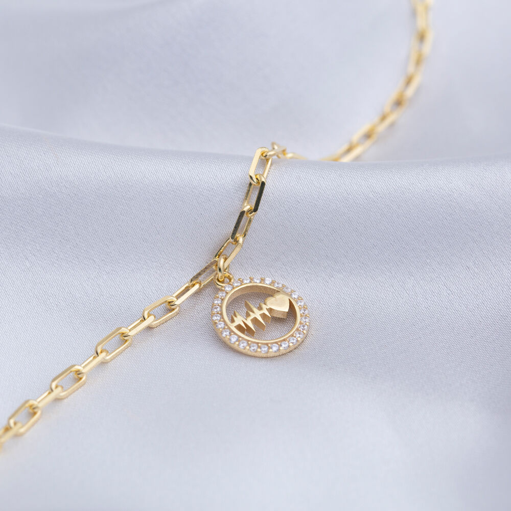 Ø12 mm Heartbeat Jewelry Handcrafted Silver Bracelet