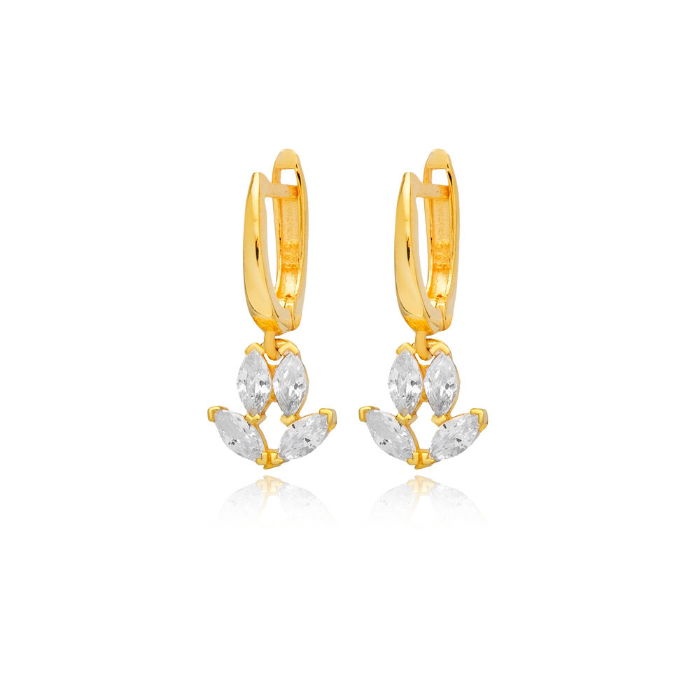 Clear CZ Marquise Silver Dangle Earrings Wholesale Jewelry