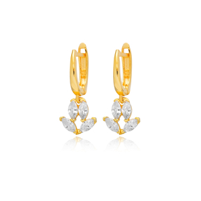 Clear CZ Marquise Silver Dangle Earrings Wholesale Jewelry