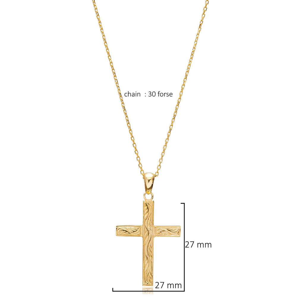 Latin Cross Charm Pendant Silver Necklace Religious Jewelry