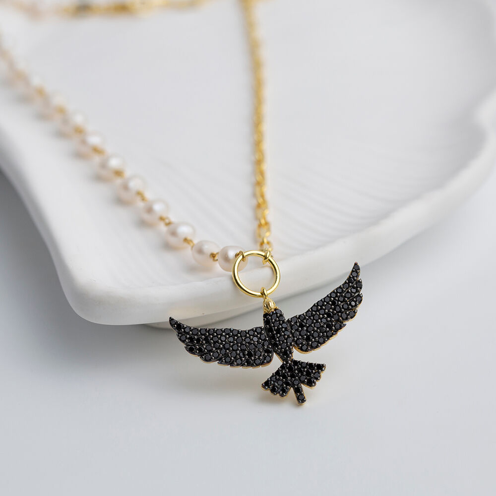 Pearly Chain Bird Charm Turkish Wholesale 925 Sterling Silver Jewelry
