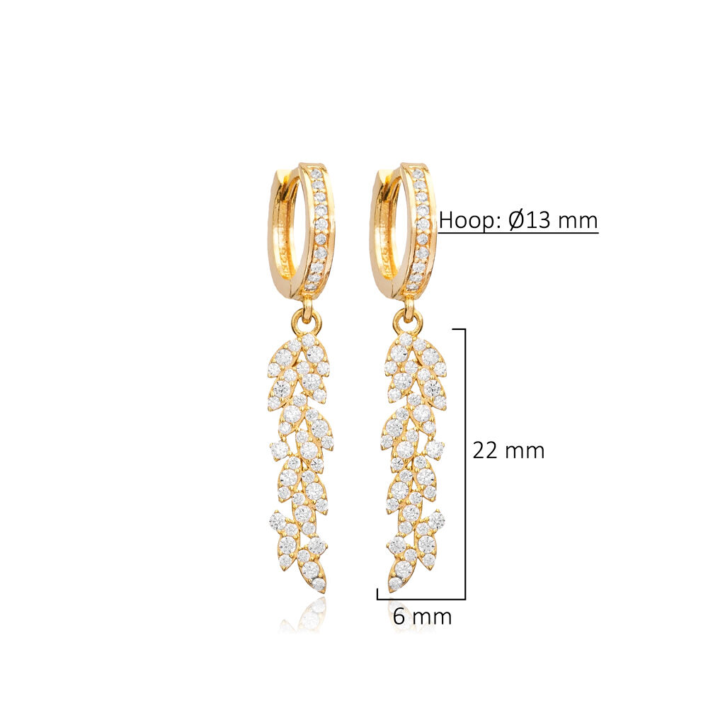 Flower Design CZ Dangle Earring Wholesale 925 Silver Jewelry