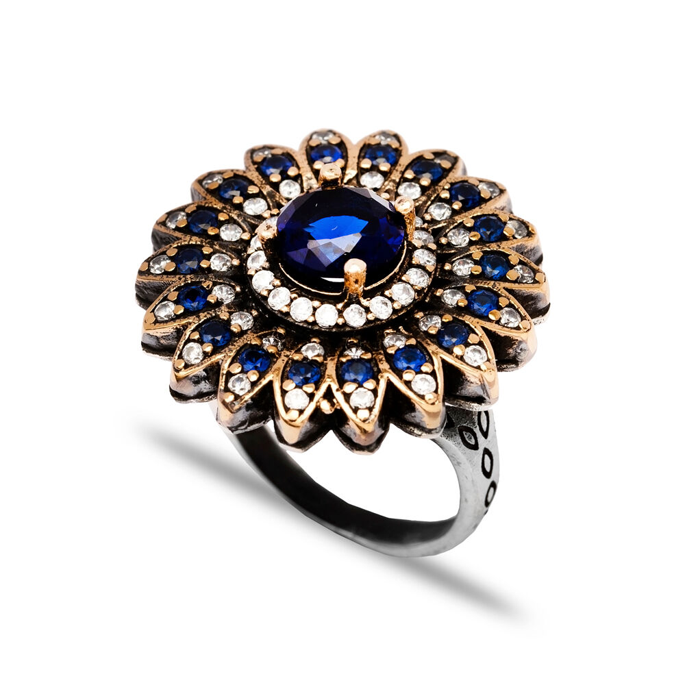 Sapphire CZ Ottoman Wholesale Authentic Ring Silver Jewelry