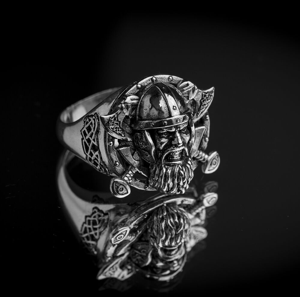 Gold Vikings Design Wholesale 925 Silver Men Rings