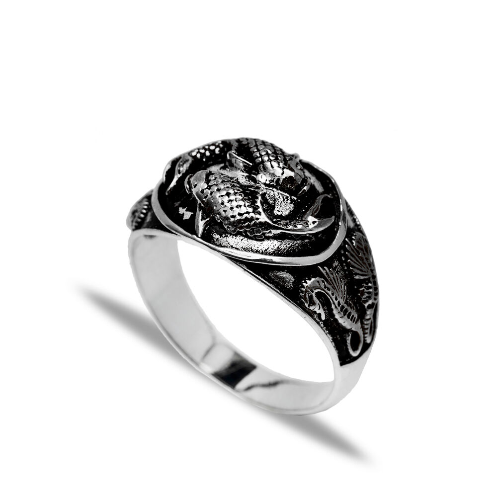Oxidized Ying And Yang Design Wholesale 925 Silver Men Rings