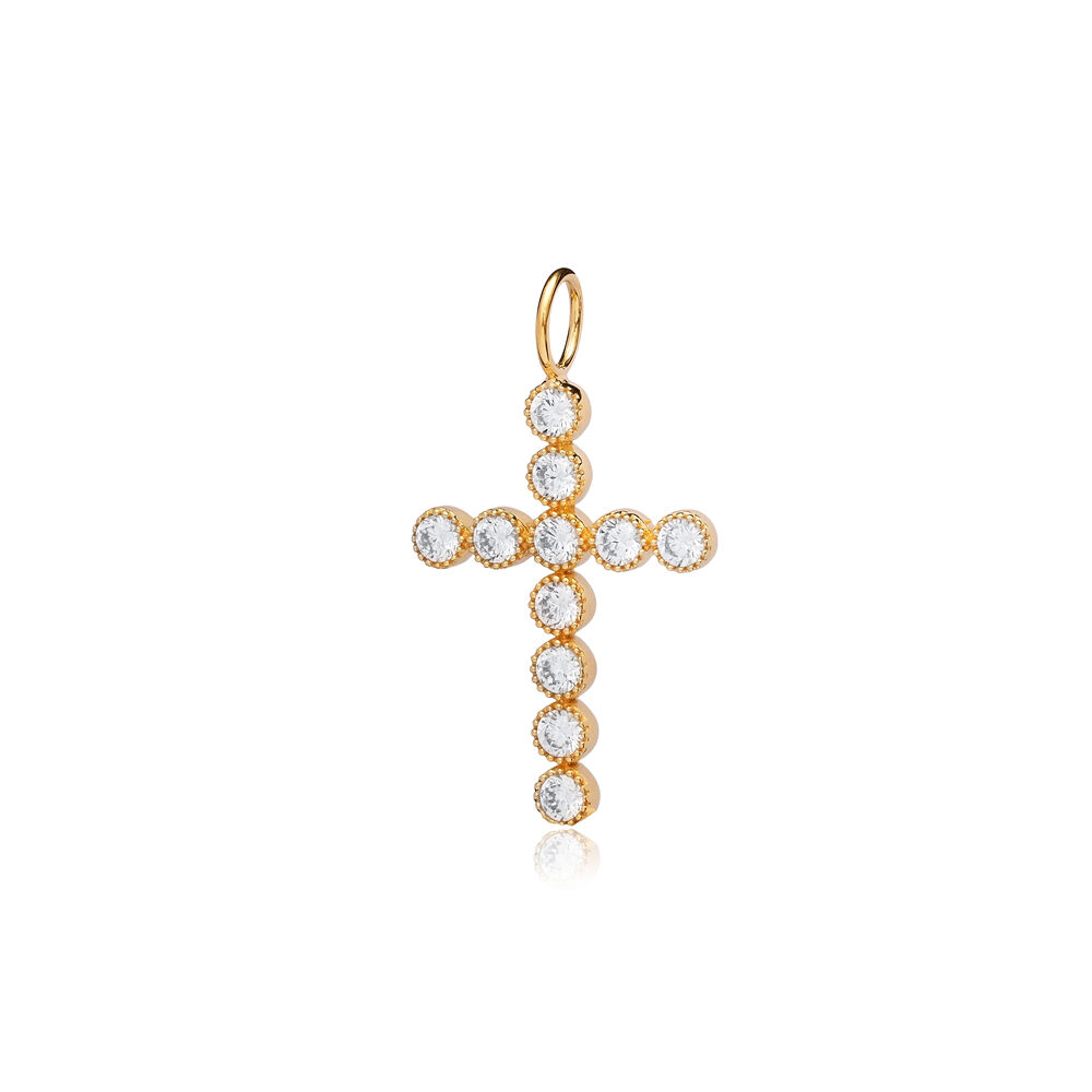 Cross Minimalist Charm Pendant 925 Sterling Silver Jewelry