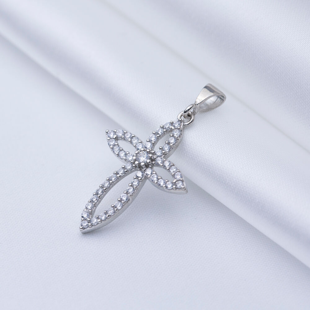 Cross Shape Charm Pendant Handmade Sterling Silver Jewelry