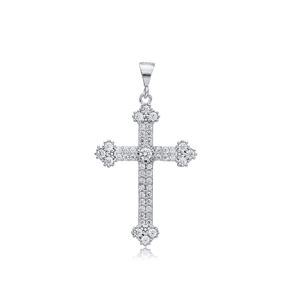 Cross Design Charm Pendant Sterling Silver Jewelry
