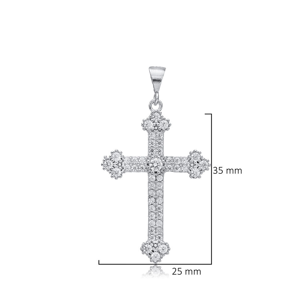 Cross Design Charm Pendant Sterling Silver Jewelry