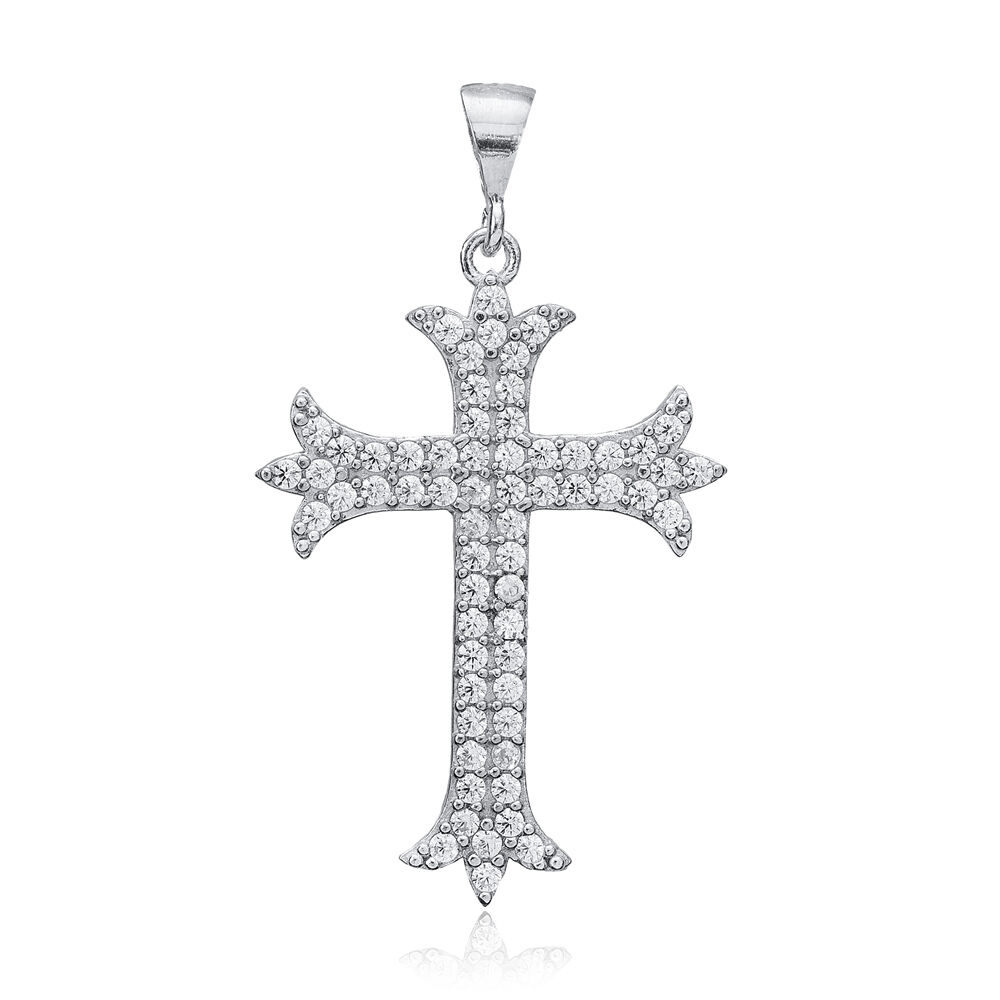 Cross Shape Turkish Charm Pendant Sterling Silver Jewelry