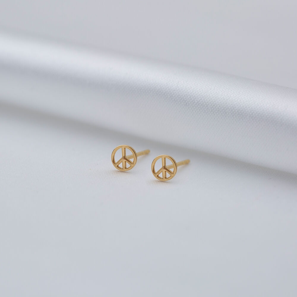Piece Sign Tiny Stud Earrings Silver Wholesale Jewelry