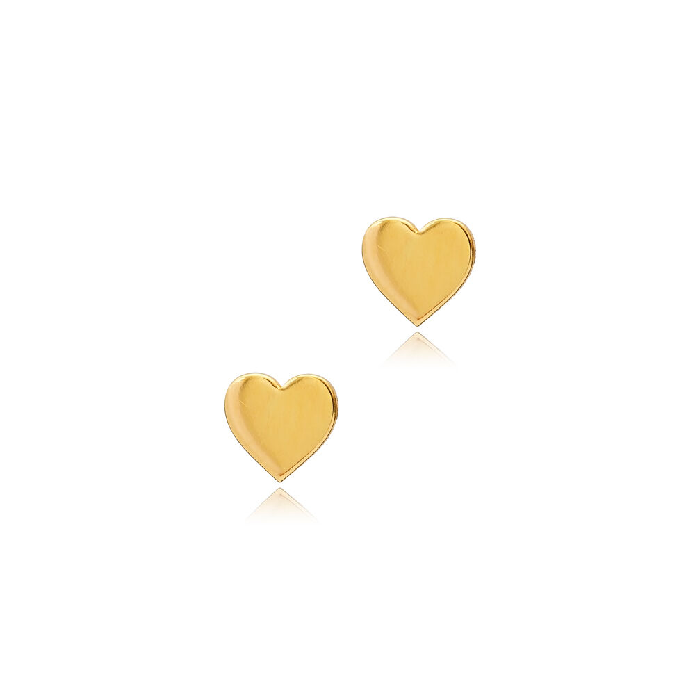 Heart Design Plain Tiny Silver Stud Earrings Wholesale Jewelry