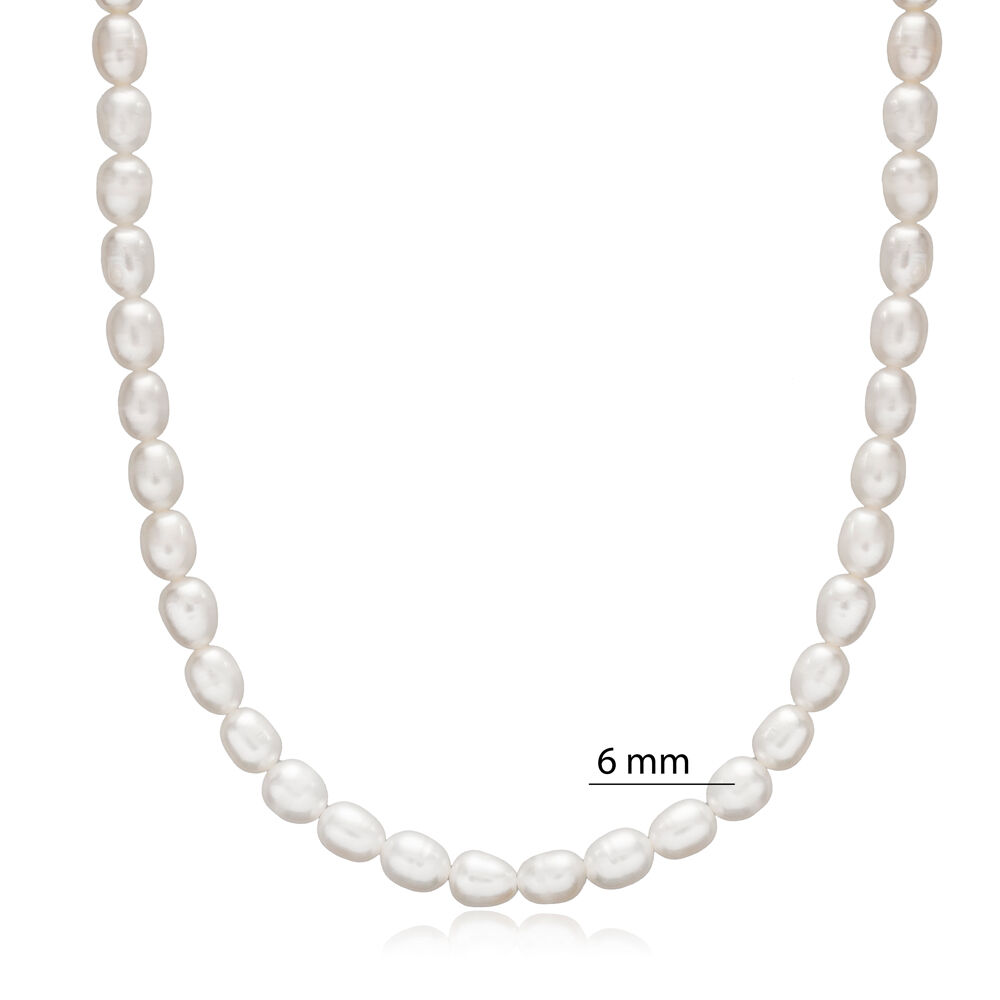 Pearl Necklace Pendant Handmade Turkish 925 Silver Jewellery