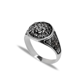 Oxidized King of Lion Design Classic Men Ring Silver Jewelry