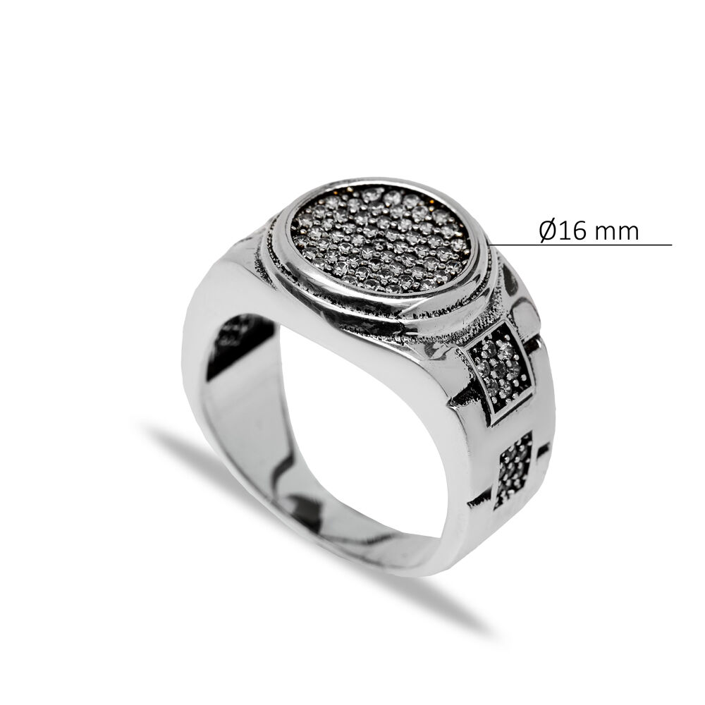 Classic Round Men Ring Turkish Wholesale Silver Jewelry