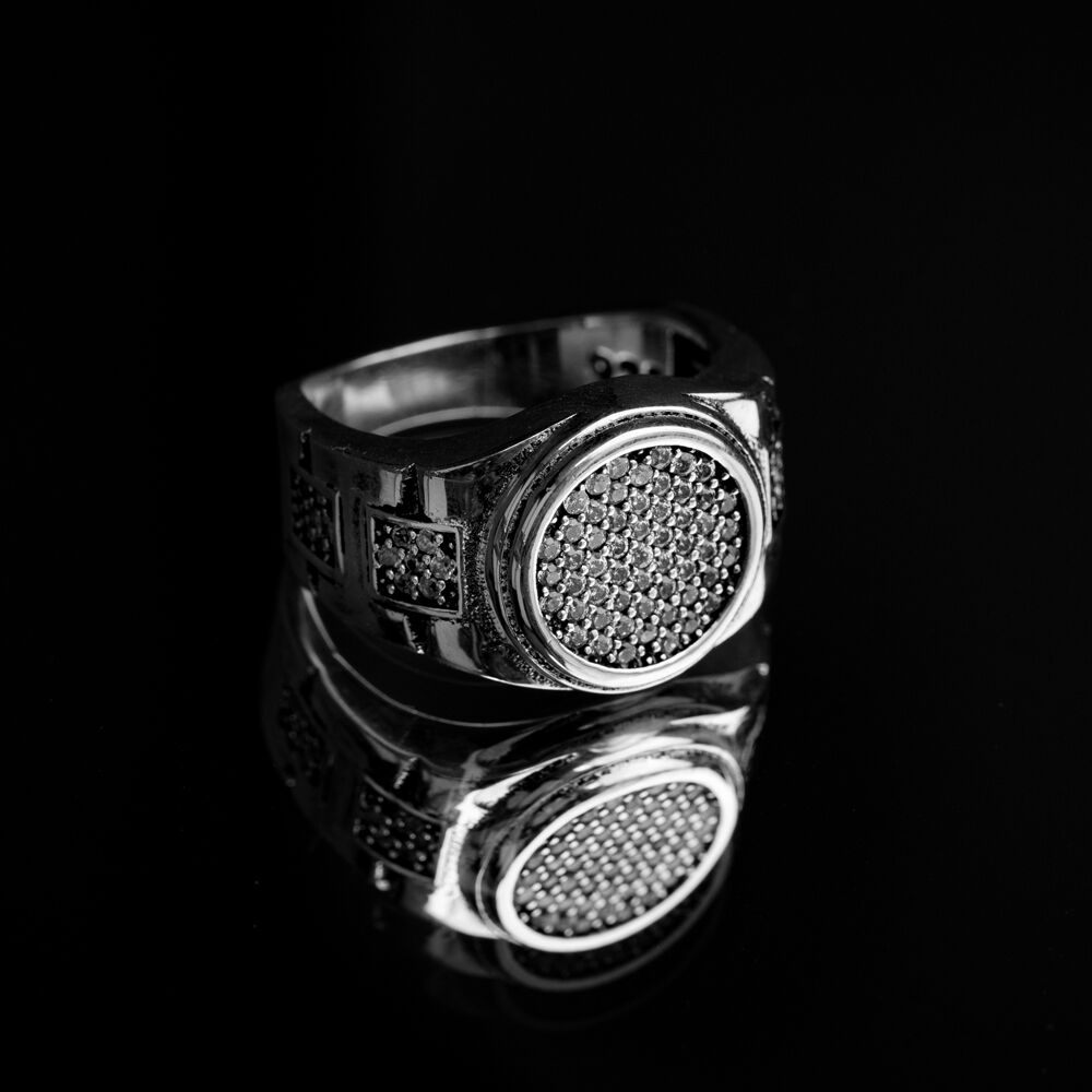 Classic Round Men Ring Turkish Wholesale Silver Jewelry