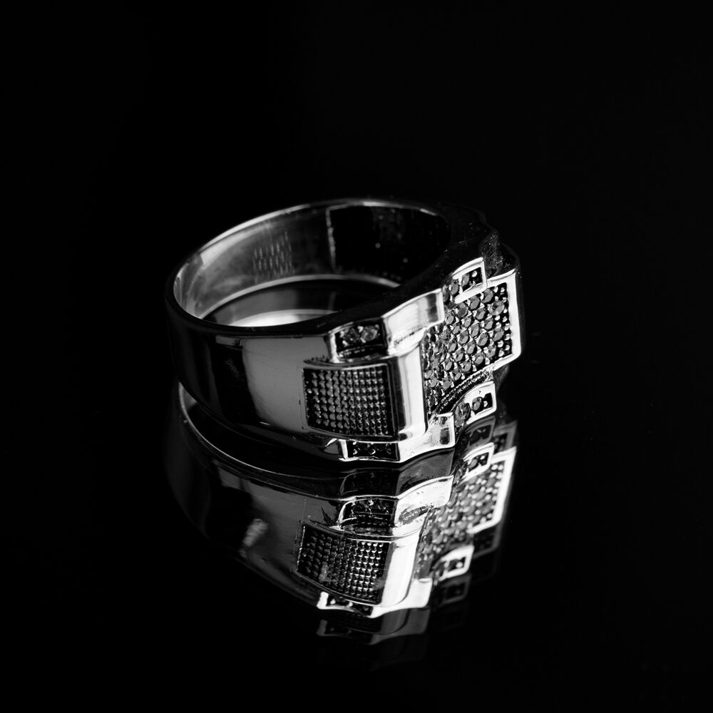 Unique Design CZ Sterling Wholesale Handmade Silver Men Ring