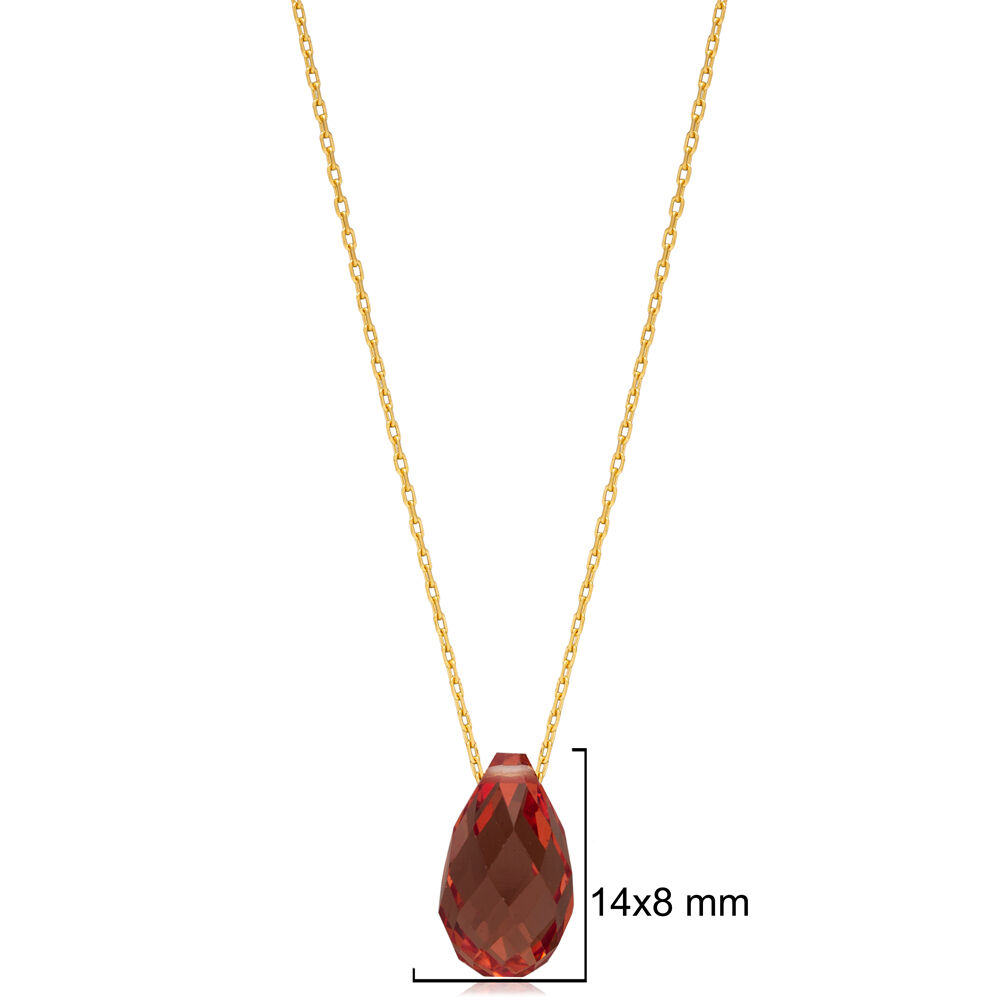 Zultanite Stone Drop Pear Shape Silver Pendant Charm Necklace