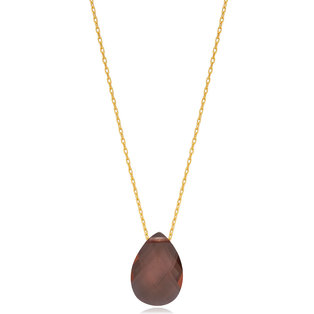 Zultanite Stone Drop Pear Design Silver Charm Necklace Pendant
