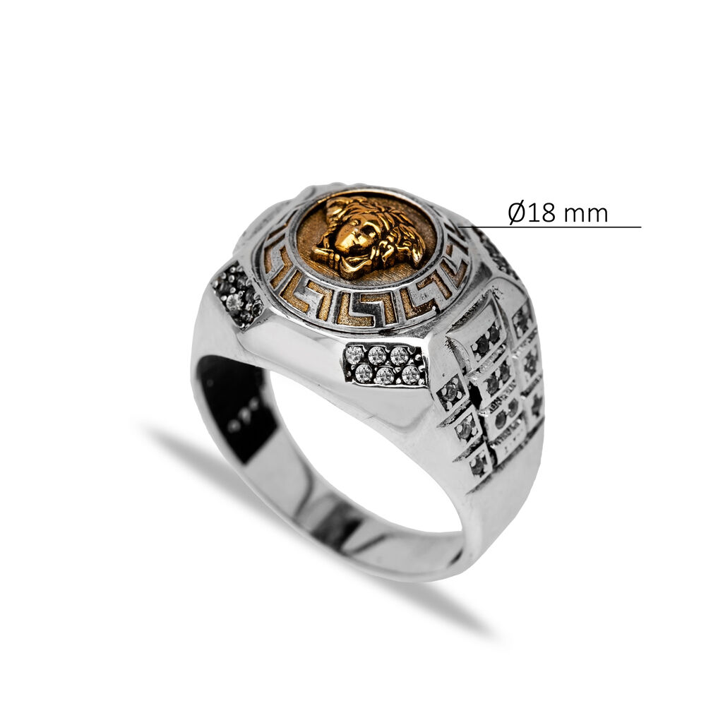 Medusa Symbol Men Ring Handcrafted Sterling Silver Jewelry
