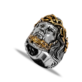 Jesus Symbol Unique Men Ring Turkish Wholesale Silver Jewelry