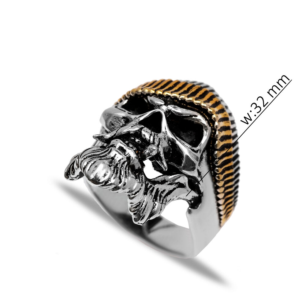 Pirate Design Men Ring Handmade Wholesale Silver Jewelry