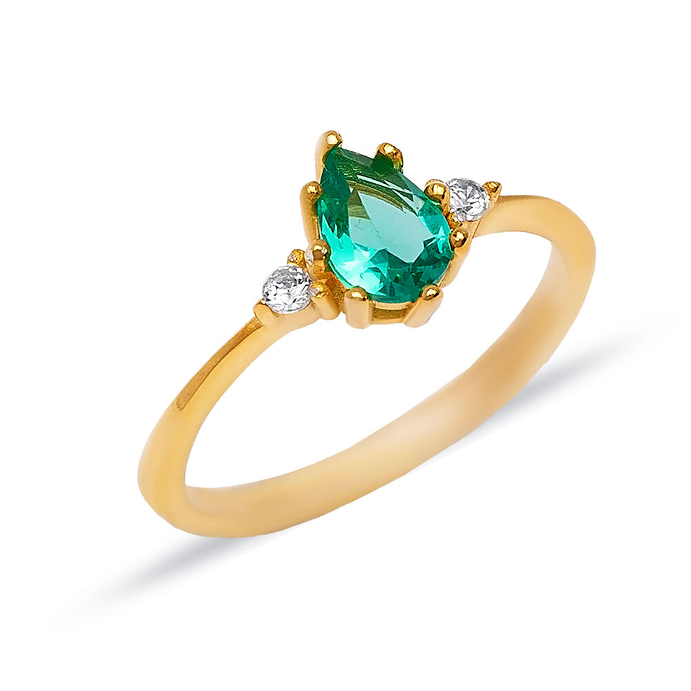 Pear Drop Design Paraiba CZ 925 Sterling Silver Ring Jewelry