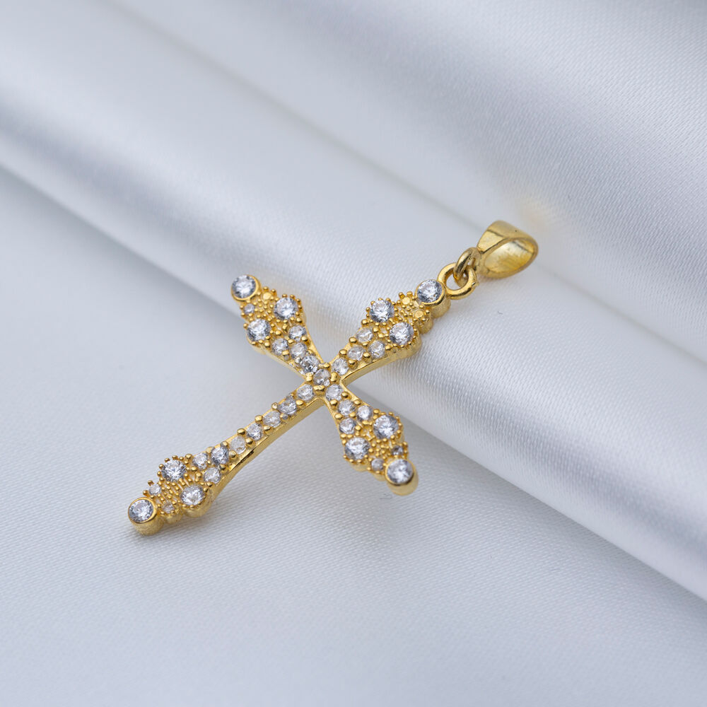Wholesale Religious Cross CZ 925 Sterling Silver Charm Pendant
