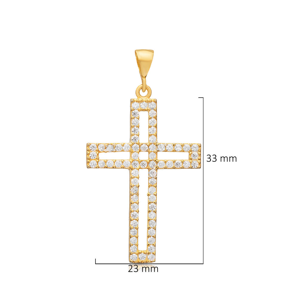 Cross Religious Wholesale CZ Stone 925 Silver Charm Pendant