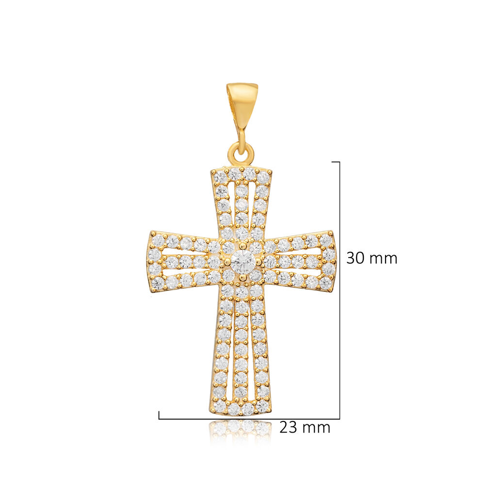 Cross Religious Wholesale Handmade CZ 925 Silver Charm Pendant