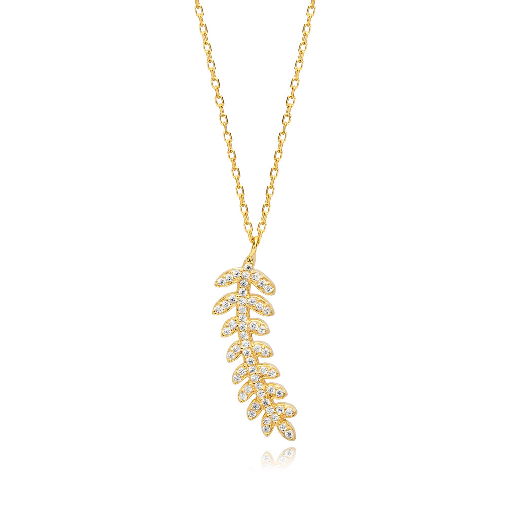 Dainty Leaf Design Silver Charm Necklace Wholesale Jewelry