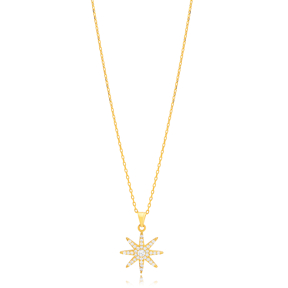 Flower Design CZ Stone Silver Charm Necklace Jewelry Pendant