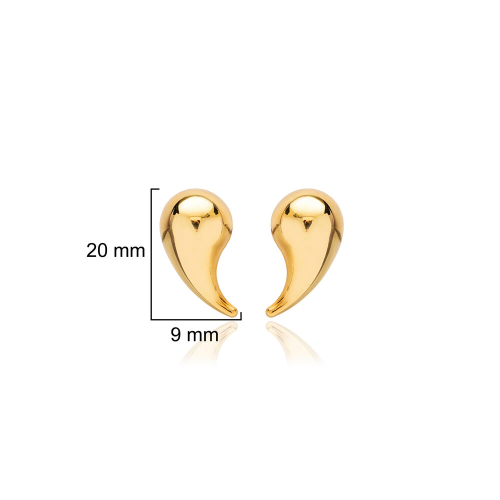 Minimalist Popular Plain Design Handmade Silver Stud Earrings