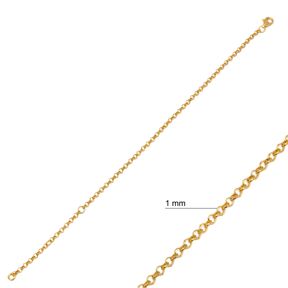 Dainty Rolo Chain Wholesale Silver Jewelry Charm Bracelet