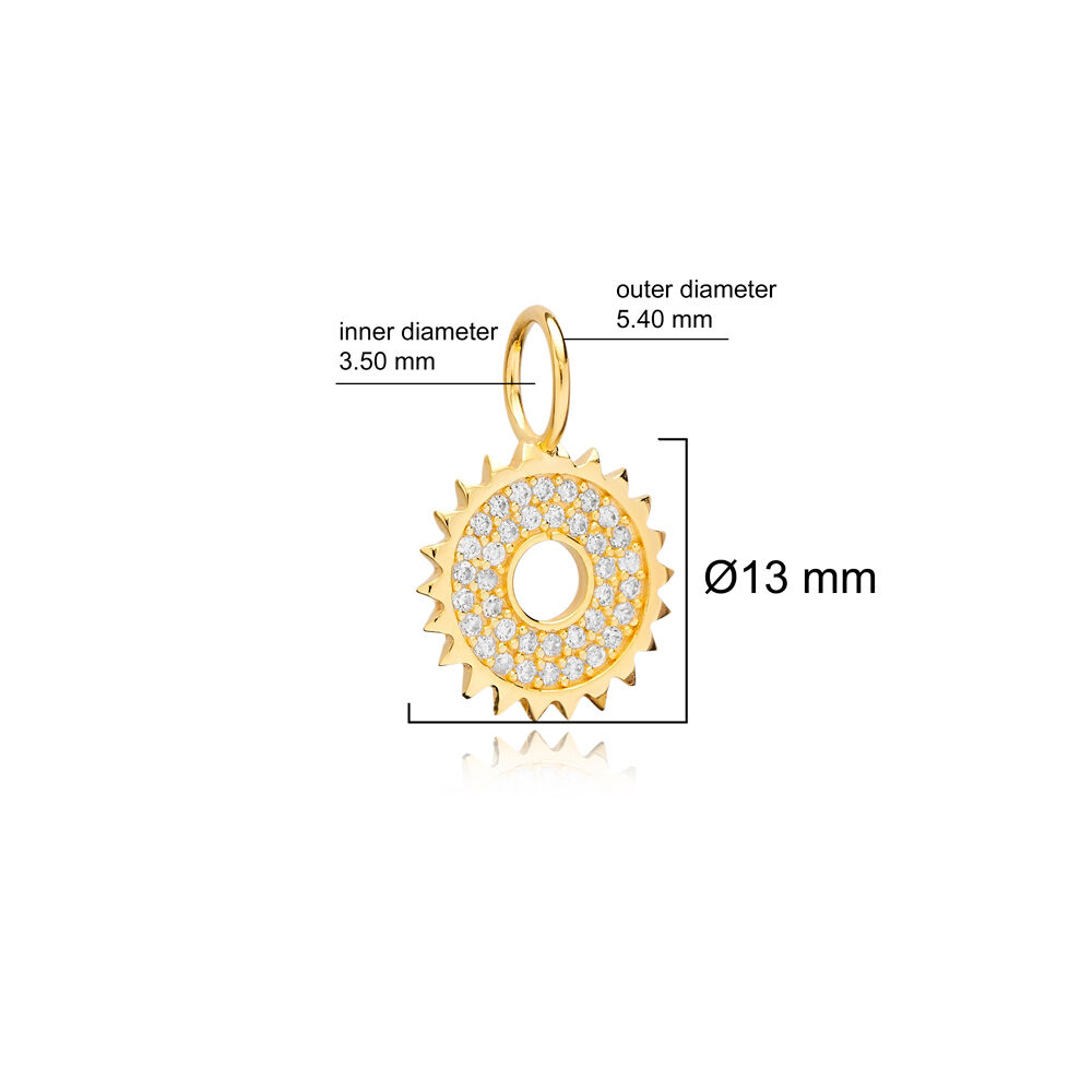 Sun Design Charm Pendant Wholesale Turkish Silver Jewelry