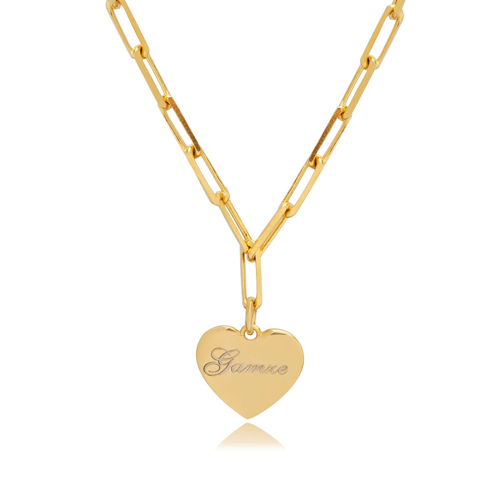 Plain Heart Design Minimalist Dainty Silver Charm Necklace