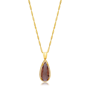 Pear Drop Shape Zultanite Stone Charm Necklace Pendant