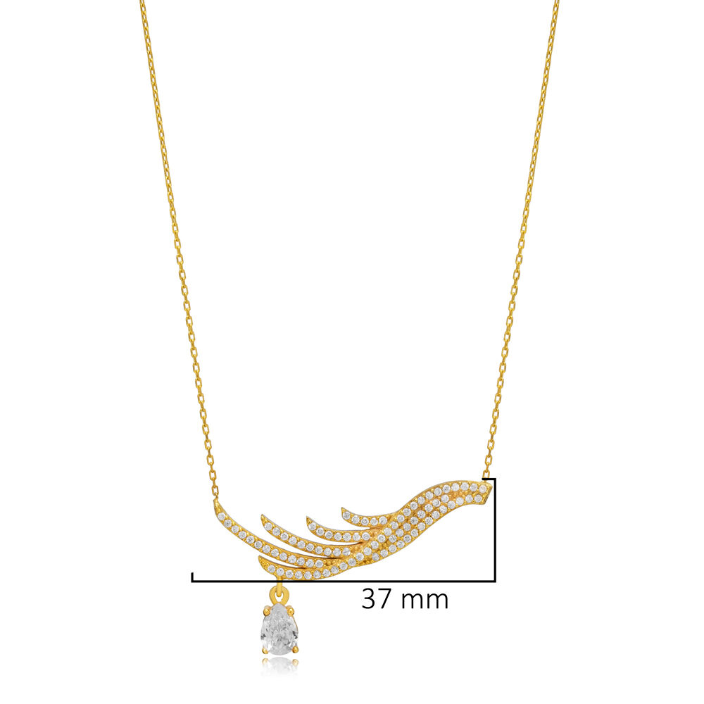 Clear Zircon Drop Wholesale Silver Charm Necklace Pendant