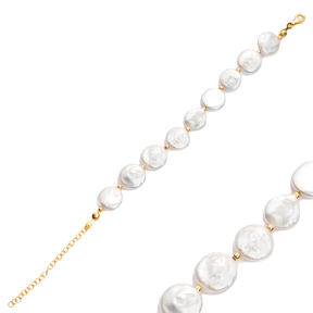 Unique Natural Pearl Design Sterling Silver Charm Bracelet