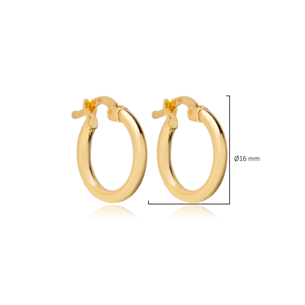 Minimalist Design Plain 925 Sterling Silver Hoop Earrings
