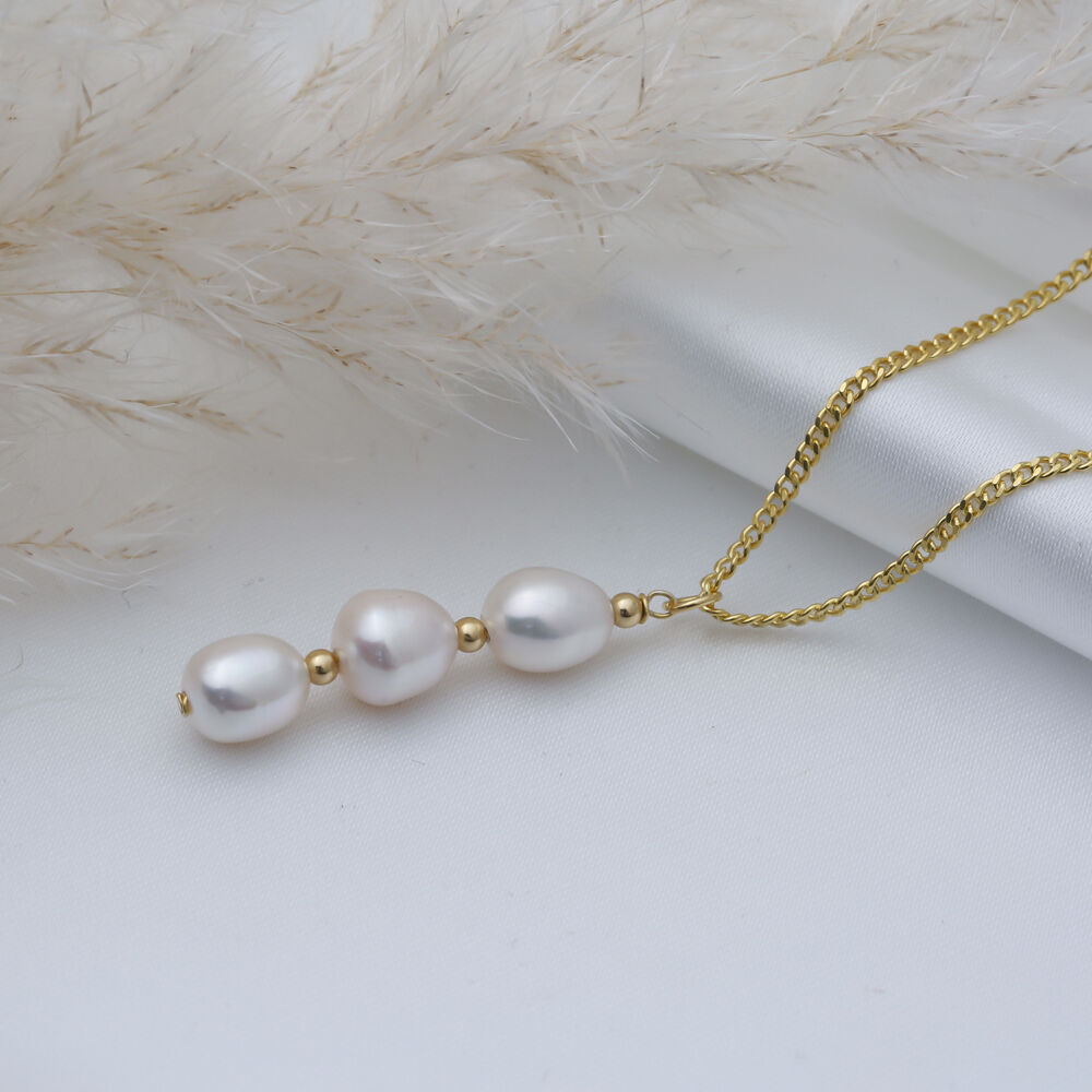 Pearl Design Handmade Charm Necklace 925 Silver Pendant