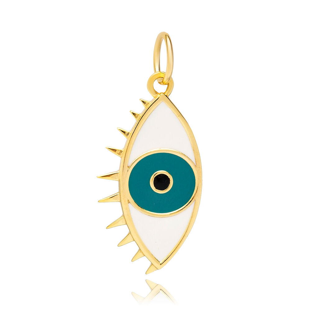 Elegant Evil Eye Charm Sterling Silver Jewelry Pendant