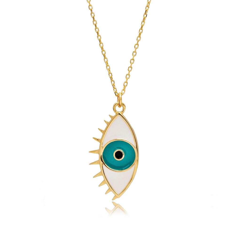 Evil Eye Design Charm Turkish Silver Jewelry Pendant Necklace
