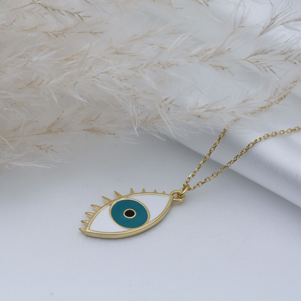 Evil Eye Design Charm Turkish Silver Jewelry Pendant Necklace