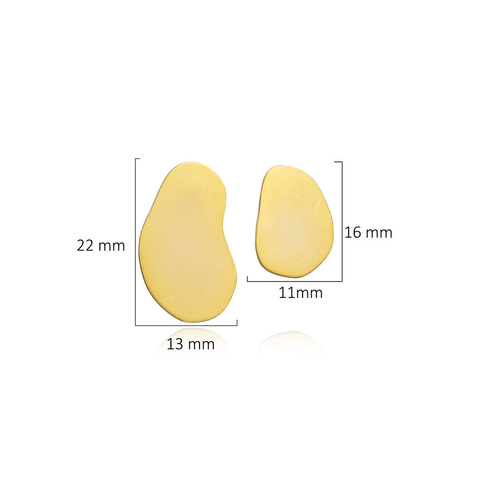 Plain Irregular Shape Elegant Women Silver Stud Earrings