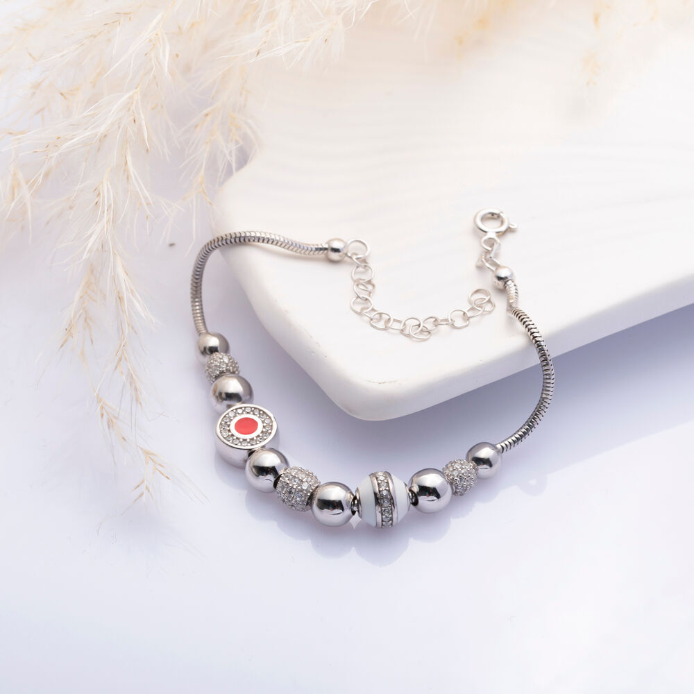 Enamel Charm Bracelet Wholesale 925 Sterling Silver Jewelry