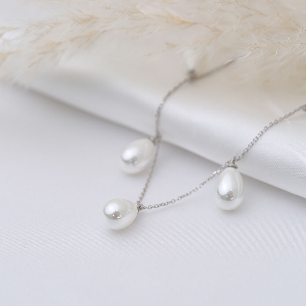 Dainty Pearl Shaker Sterling Silver Jewelry Charm Necklace