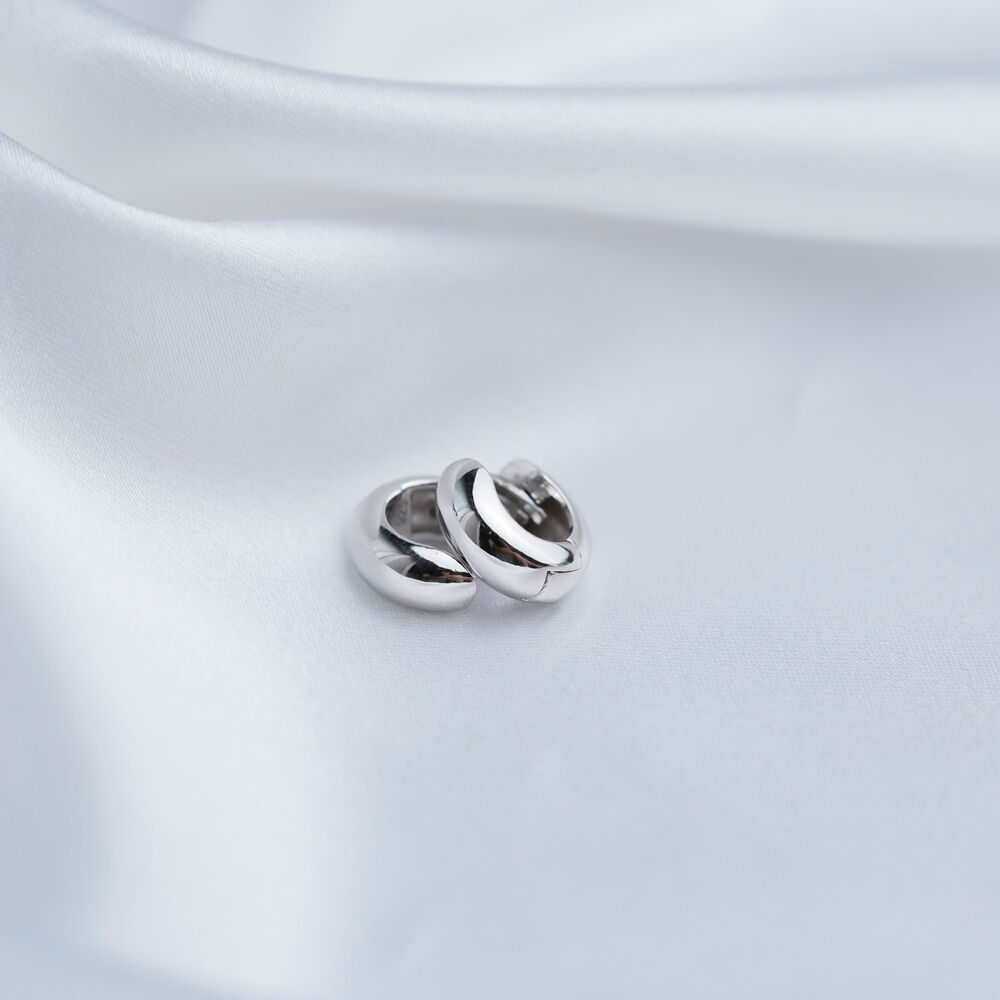 Minimalist Hoop Design Plain Trendy Hoop Earring Wholesale Turkish 925 Sterling Silver Jewelry