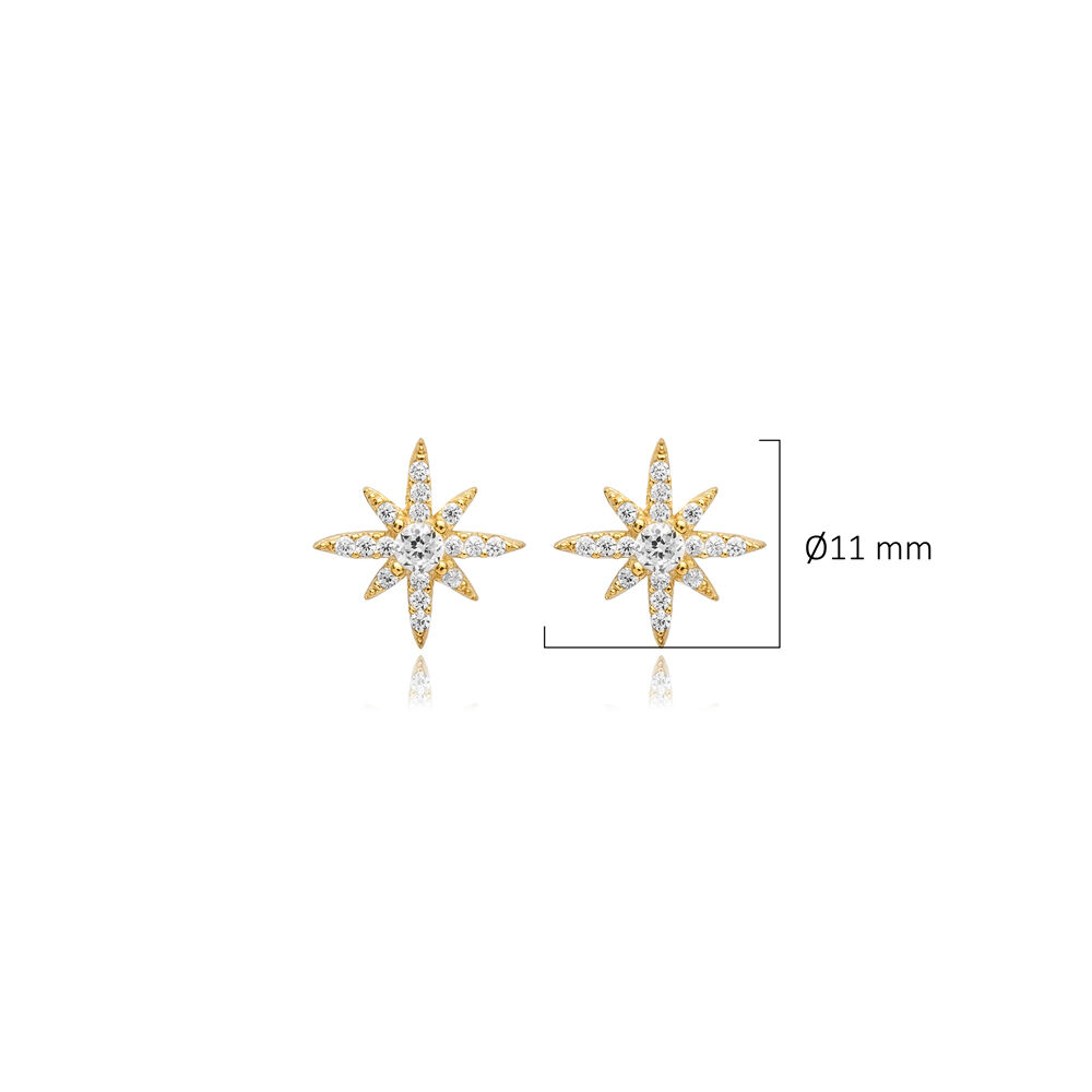 Ø11 mm North Star CZ Wholesale 925 Silver Stud Earrings